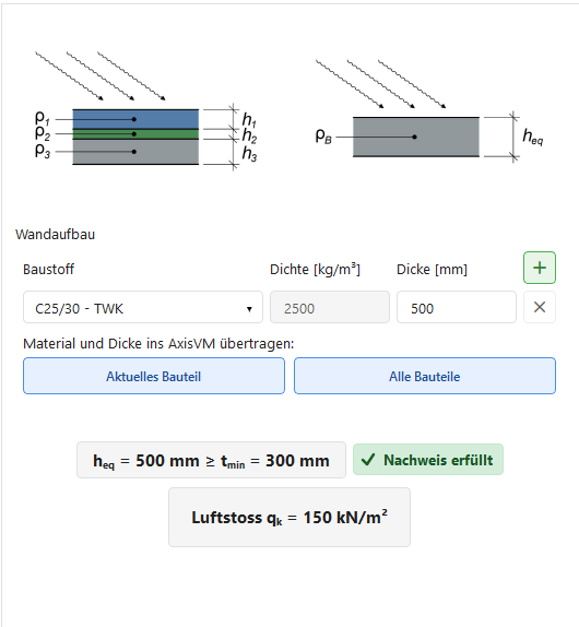 Screenshot: Äquivalente Bauteildicke