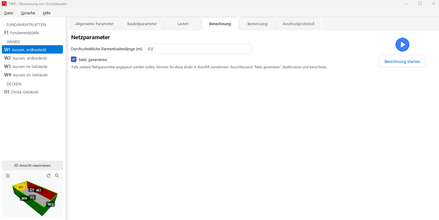 Screenshot: Tab Berechnung