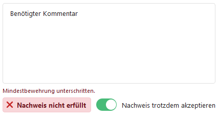 Screenshot: Kommentar Pflicht Blockierung