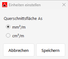 Screenshot: Einstellungen Einheiten