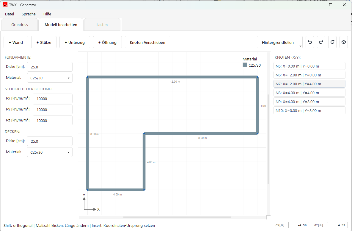 Screenshot: Modell bearbeiten