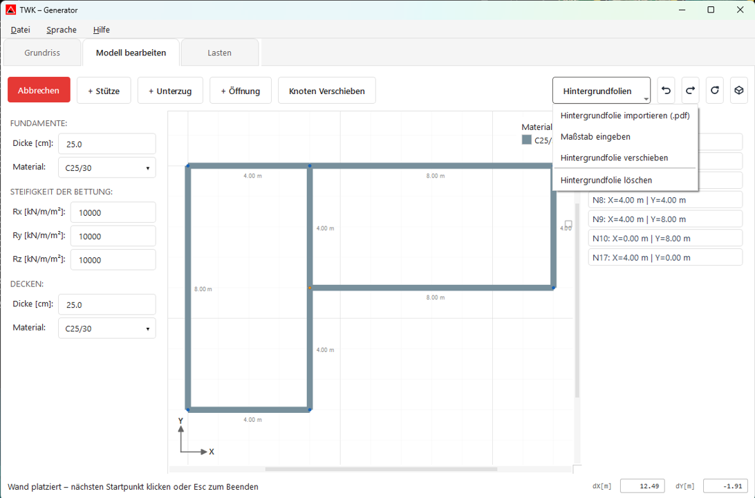 Screenshot: Hintergrundfolien
