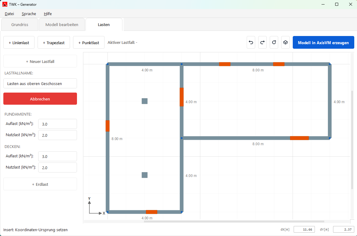 Screenshot: Neuer Lastfall